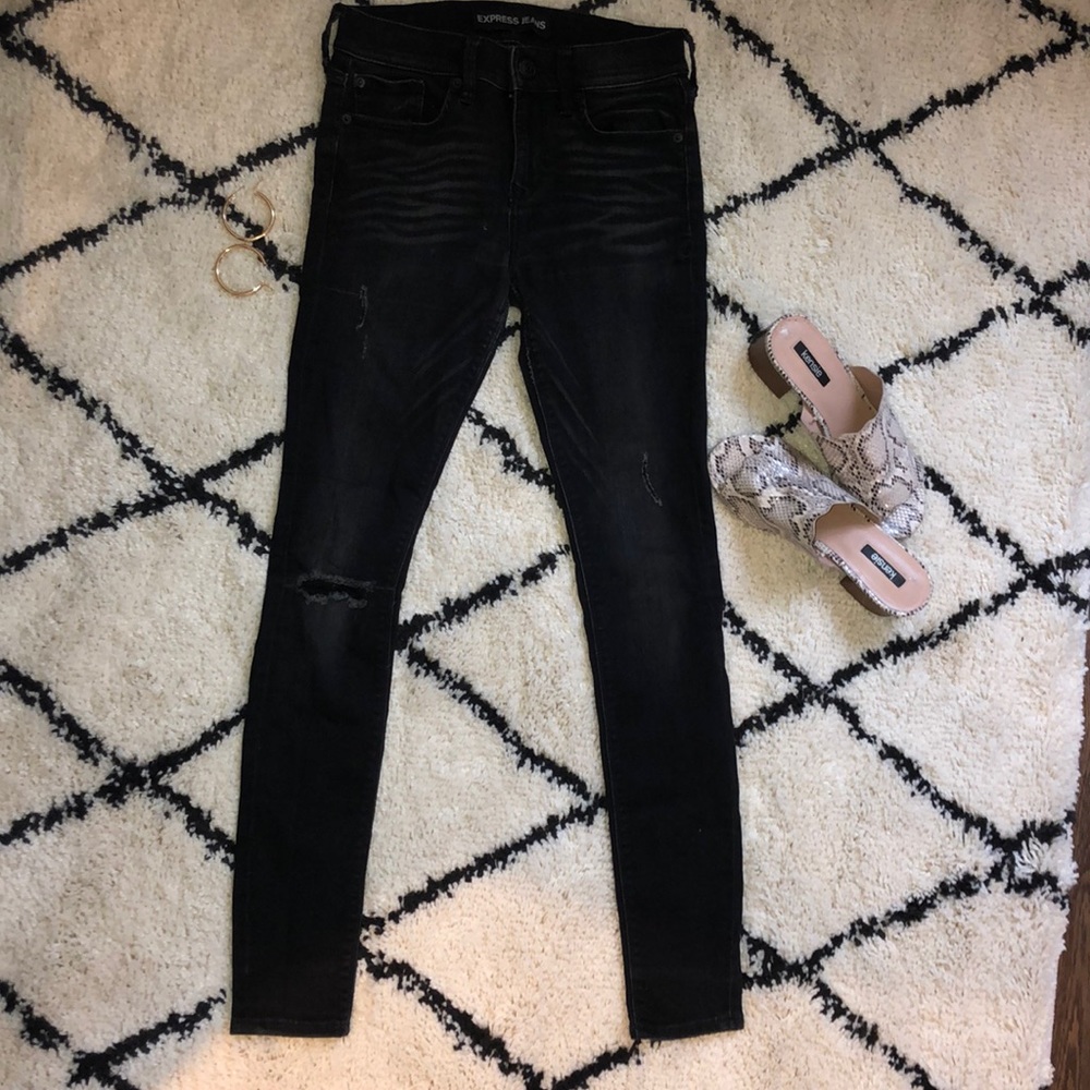 Express black skinny jeans